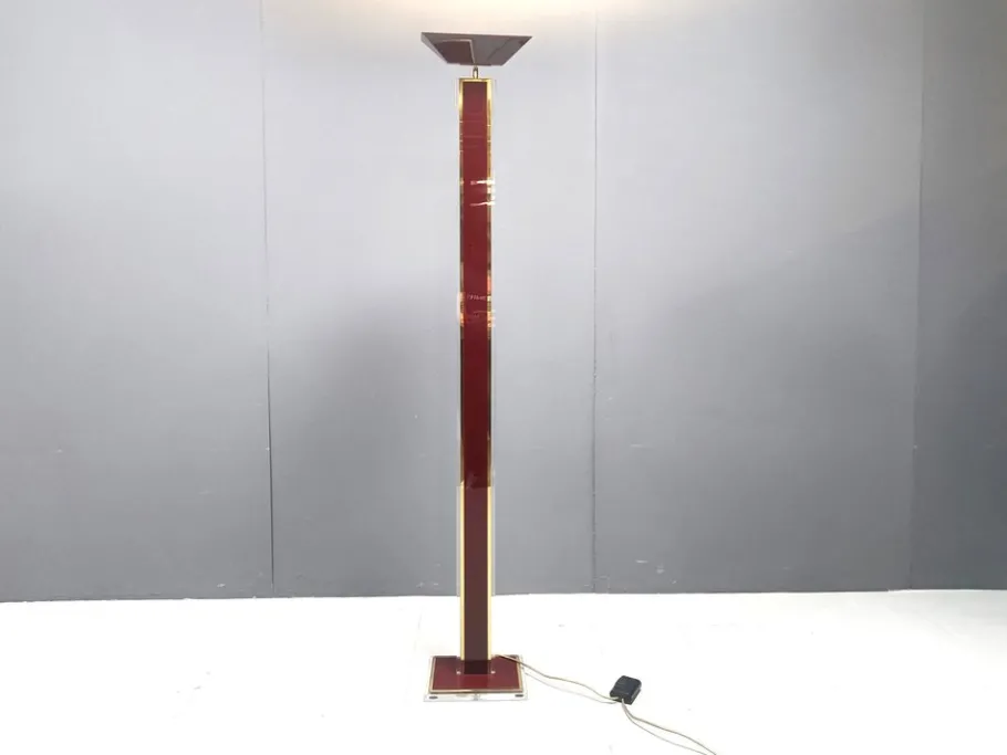 Best Pamono Vintage Brass and Acrylic Floor Lamp, 1970s