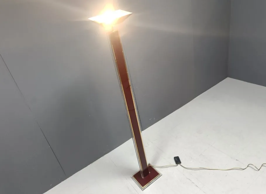 Best Pamono Vintage Brass and Acrylic Floor Lamp, 1970s