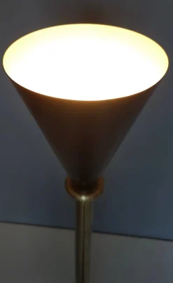 Sale Pamono Vintage Brass and Black Varnished Aluminum Floor Lamp, Italy, 1950s