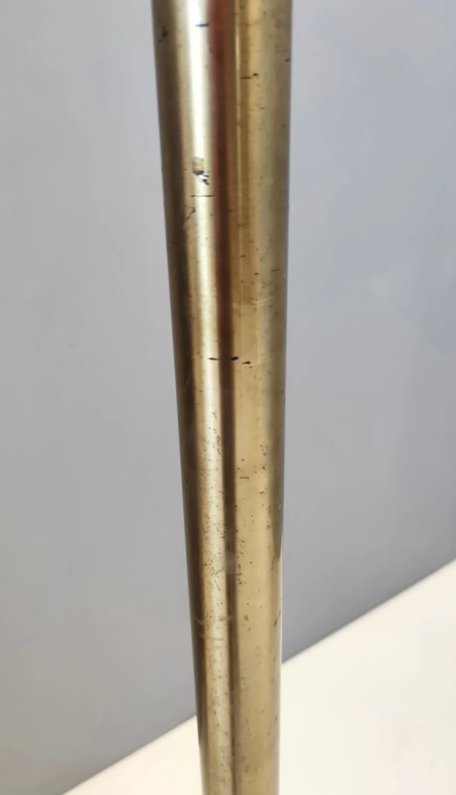 Sale Pamono Vintage Brass and Black Varnished Aluminum Floor Lamp, Italy, 1950s