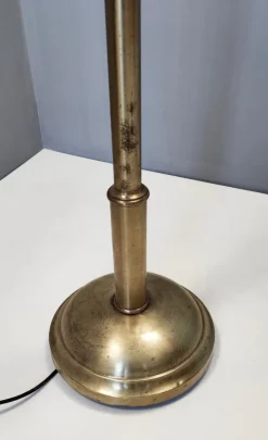 Sale Pamono Vintage Brass and Black Varnished Aluminum Floor Lamp, Italy, 1950s