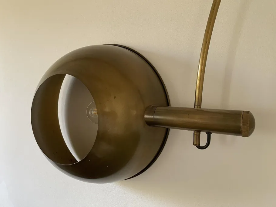 Online Pamono Vintage Brass Arc Lamp from Florian Schulz, 1970s