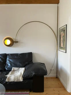 Online Pamono Vintage Brass Arc Lamp from Florian Schulz, 1970s