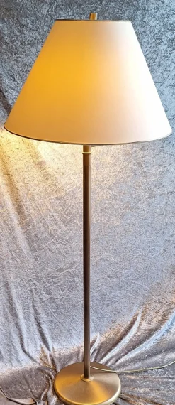 Online Pamono Vintage Brass Floor Lamp with Cream Fabric Shade and Swivel Arm, 1980s