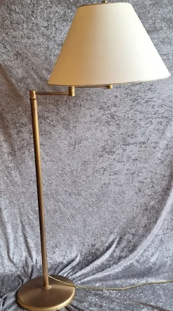 Online Pamono Vintage Brass Floor Lamp with Cream Fabric Shade and Swivel Arm, 1980s
