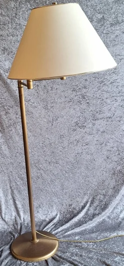 Online Pamono Vintage Brass Floor Lamp with Cream Fabric Shade and Swivel Arm, 1980s