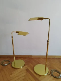 New Pamono Vintage Brass Floor Lamps by Obor Illuminazione, 1970s, Set of 2