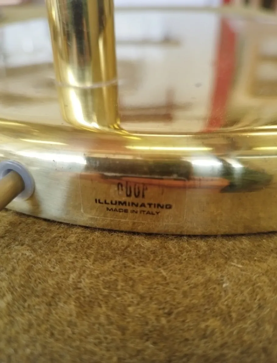 New Pamono Vintage Brass Floor Lamps by Obor Illuminazione, 1970s, Set of 2