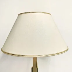Discount Pamono Vintage Brass Lamp with Fabric Lampshade, 1970s