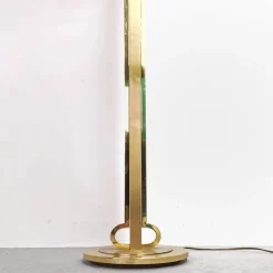 Discount Pamono Vintage Brass Lamp with Fabric Lampshade, 1970s