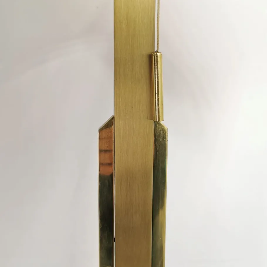 Discount Pamono Vintage Brass Lamp with Fabric Lampshade, 1970s