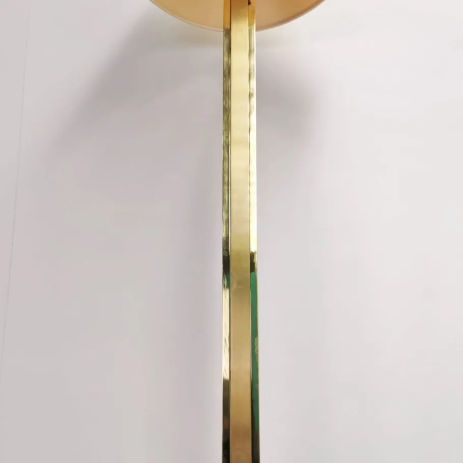 Discount Pamono Vintage Brass Lamp with Fabric Lampshade, 1970s