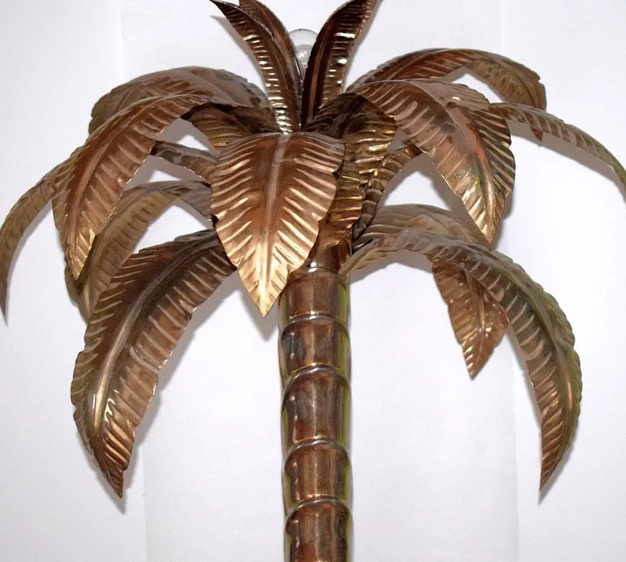 Online Pamono Vintage Brass Palm Floor Lamp with Flower Planters, 1960s