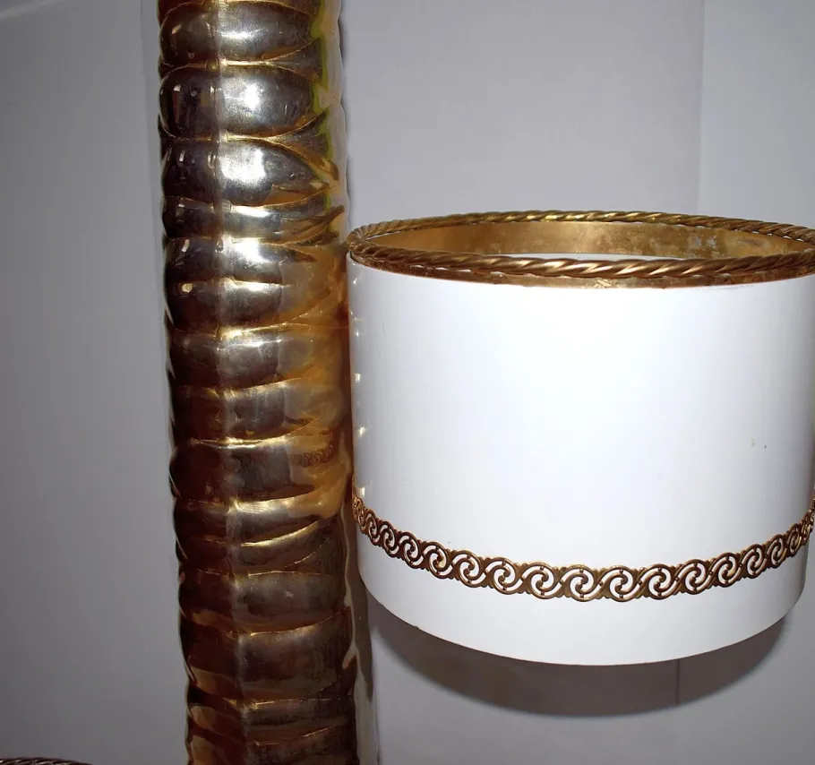 Online Pamono Vintage Brass Palm Floor Lamp with Flower Planters, 1960s