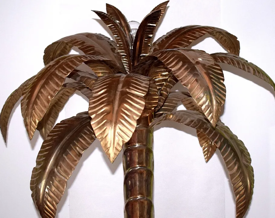 Online Pamono Vintage Brass Palm Floor Lamp with Flower Planters, 1960s