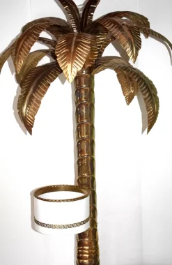 Online Pamono Vintage Brass Palm Floor Lamp with Flower Planters, 1960s