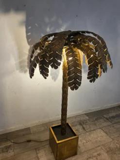 Sale Pamono Vintage Brass Palm Floor Lamp from Maison Jansen, France, 1975