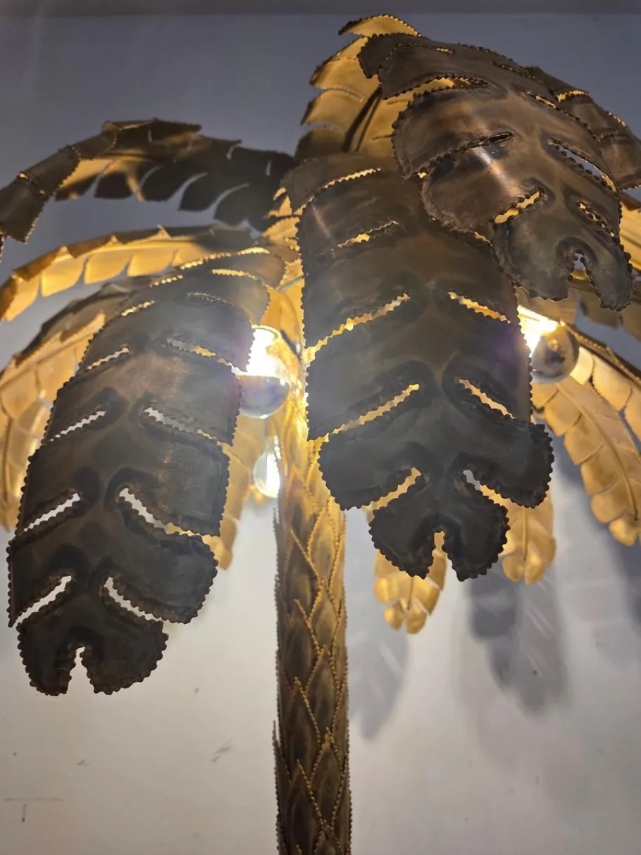 Sale Pamono Vintage Brass Palm Floor Lamp from Maison Jansen, France, 1975