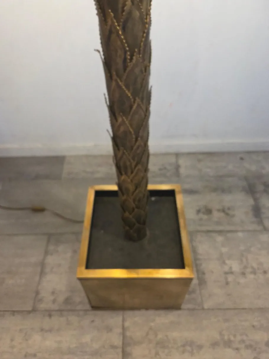 Sale Pamono Vintage Brass Palm Floor Lamp from Maison Jansen, France, 1975