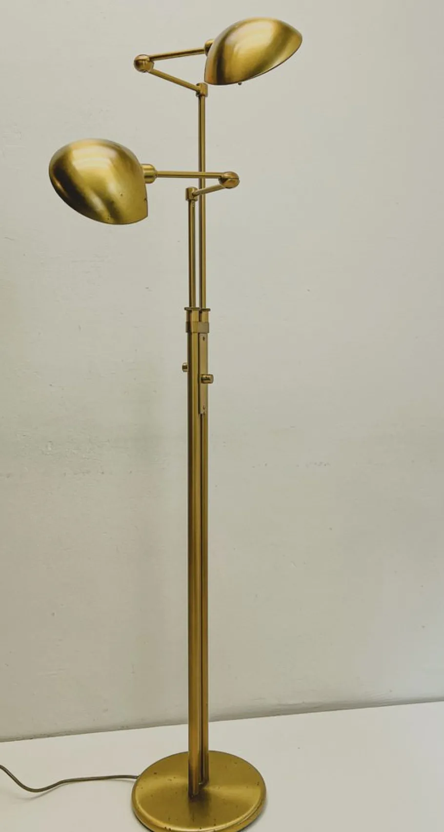 Online Pamono Vintage Brass Twin Double Holtkotter Floor Lamp, 1970s