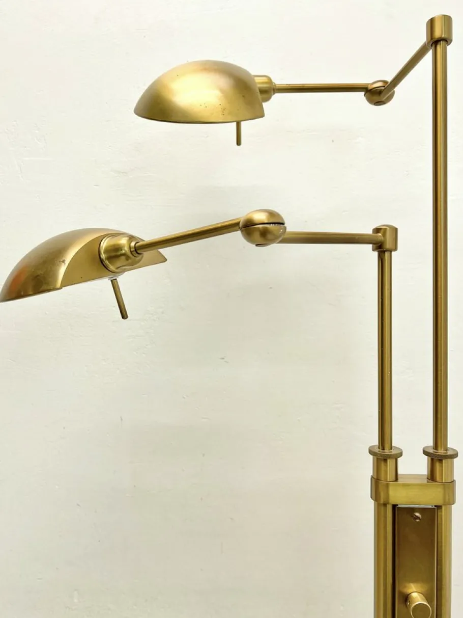 Online Pamono Vintage Brass Twin Double Holtkotter Floor Lamp, 1970s