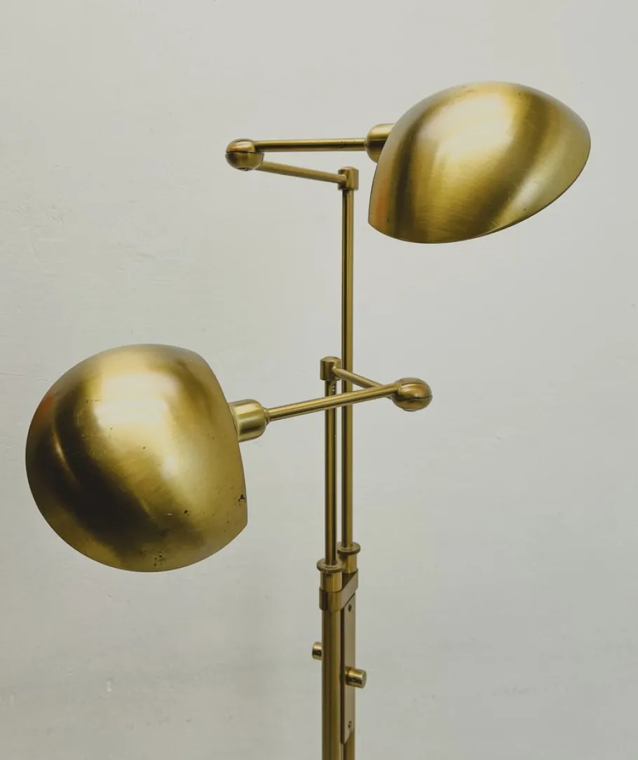 Online Pamono Vintage Brass Twin Double Holtkotter Floor Lamp, 1970s