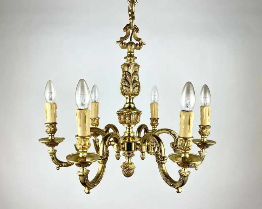 Best Pamono Vintage Bronze Chandelier in Empire Style