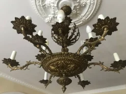 Sale Pamono Vintage Bronze Chandelier, 1950s