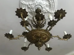 Sale Pamono Vintage Bronze Chandelier, 1950s