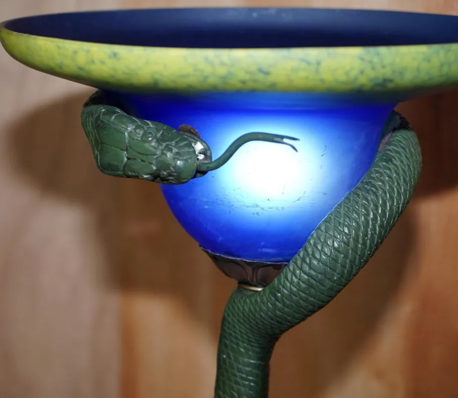 Online Pamono Vintage Bronzed Snake Floor Standing Lamp by Edgar Brandt