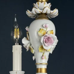 Best Pamono Vintage Capodimonte Porcelain 3-Arm Chandelier, Italy, 1940s