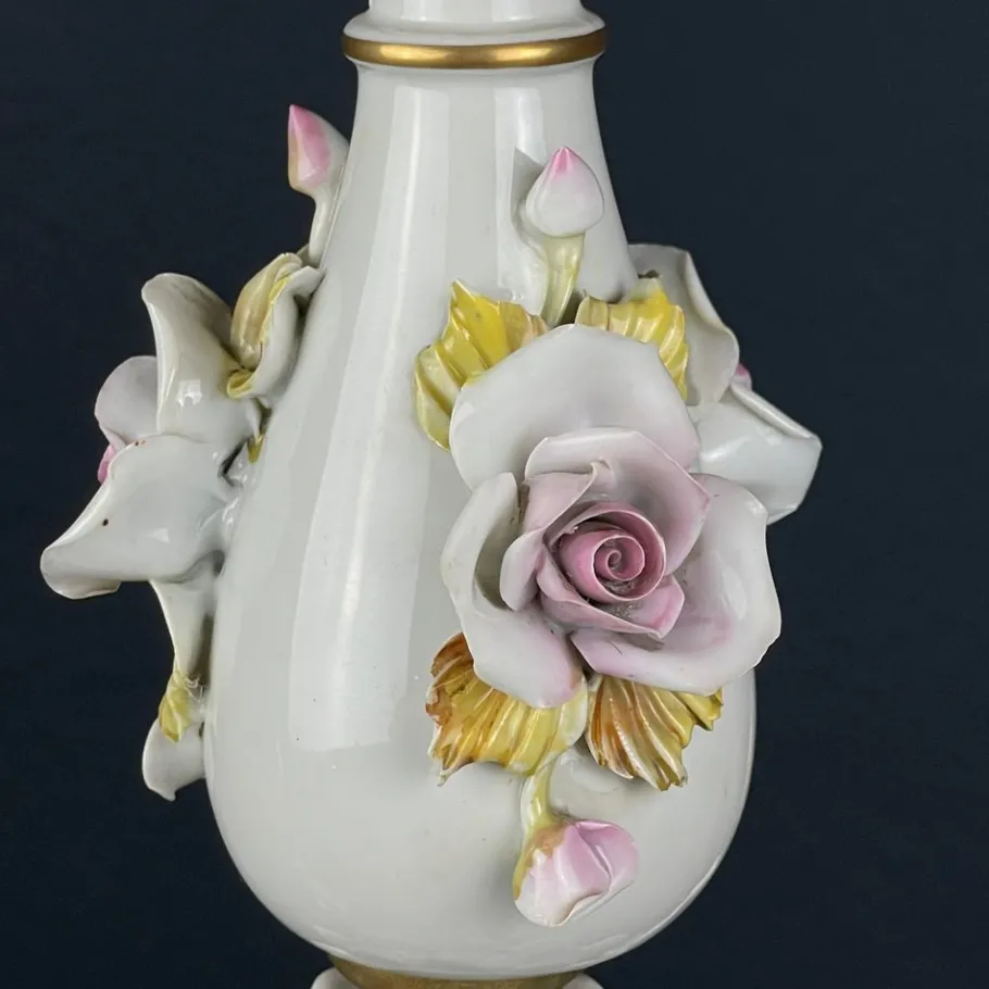 Best Pamono Vintage Capodimonte Porcelain 3-Arm Chandelier, Italy, 1940s