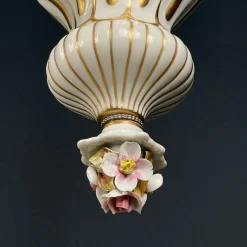 Best Pamono Vintage Capodimonte Porcelain 3-Arm Chandelier, Italy, 1940s