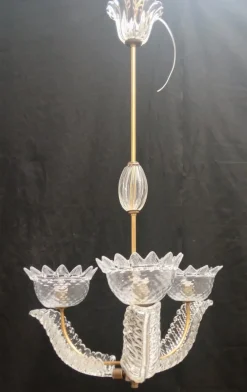Sale Pamono Vintage Chandelier in Murano Glass, 1940s