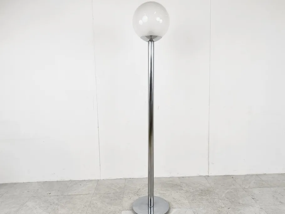 Outlet Pamono Vintage Chrome and Glass Floor Lamp, 1970s