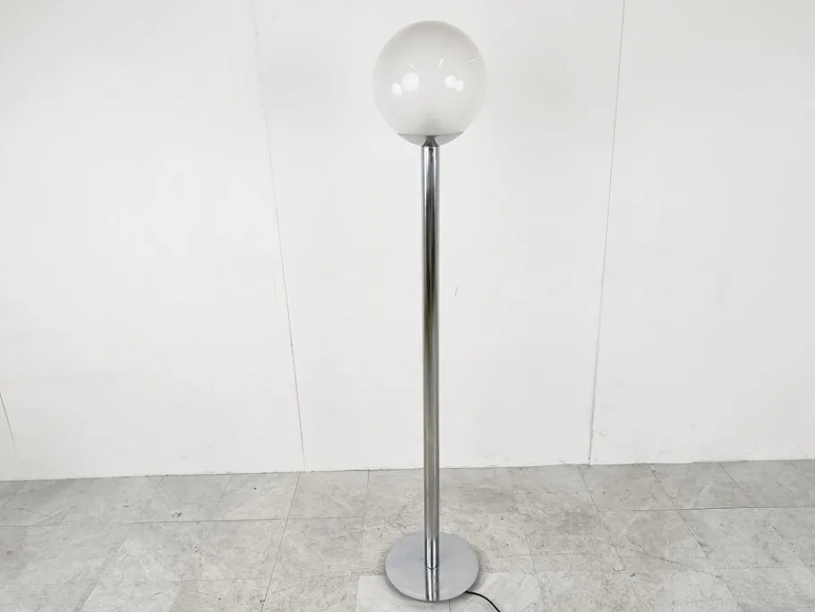 Outlet Pamono Vintage Chrome and Glass Floor Lamp, 1970s