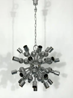 Sale Pamono Vintage Chrome Sputnik Chandelier from Reggiani, Italy, 1970s