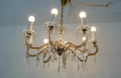 Sale Pamono Vintage Cristal Chandelier in Murano Glass, 1950s