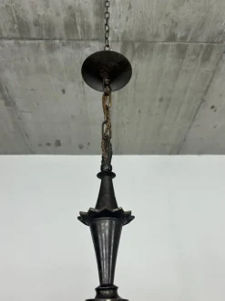 Best Pamono Vintage Cubist Bronze Chandelier, 1930s