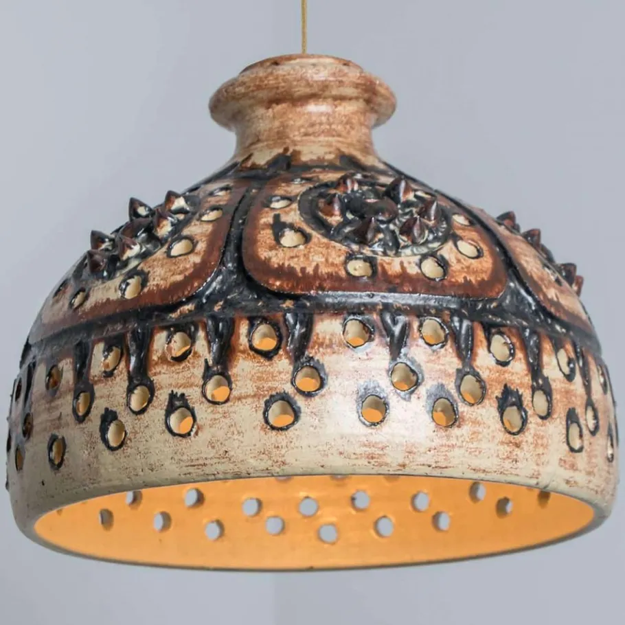 Sale Pamono Vintage Danish Ceramic Pendant with Holes and Spikes, 1960s