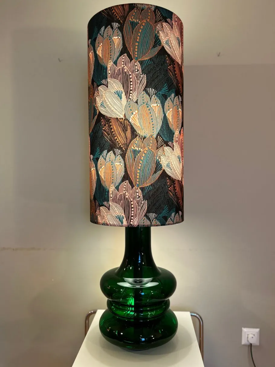 Discount Pamono Vintage Doria Lamp in Green Opal Glass with Interior Lighting from Doria Leuchten, 1970s