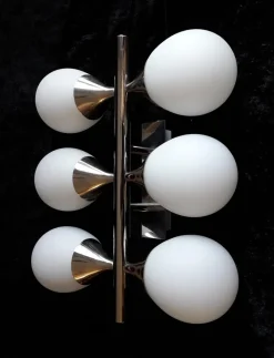 Sale Pamono Vintage 6-Flame Wall Lamp with a Chrome-Plated Metal Frame, 1970s