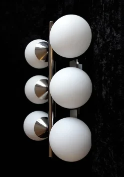 Sale Pamono Vintage 6-Flame Wall Lamp with a Chrome-Plated Metal Frame, 1970s