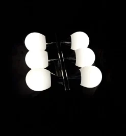 Sale Pamono Vintage 6-Flame Wall Lamp with a Chrome-Plated Metal Frame, 1970s