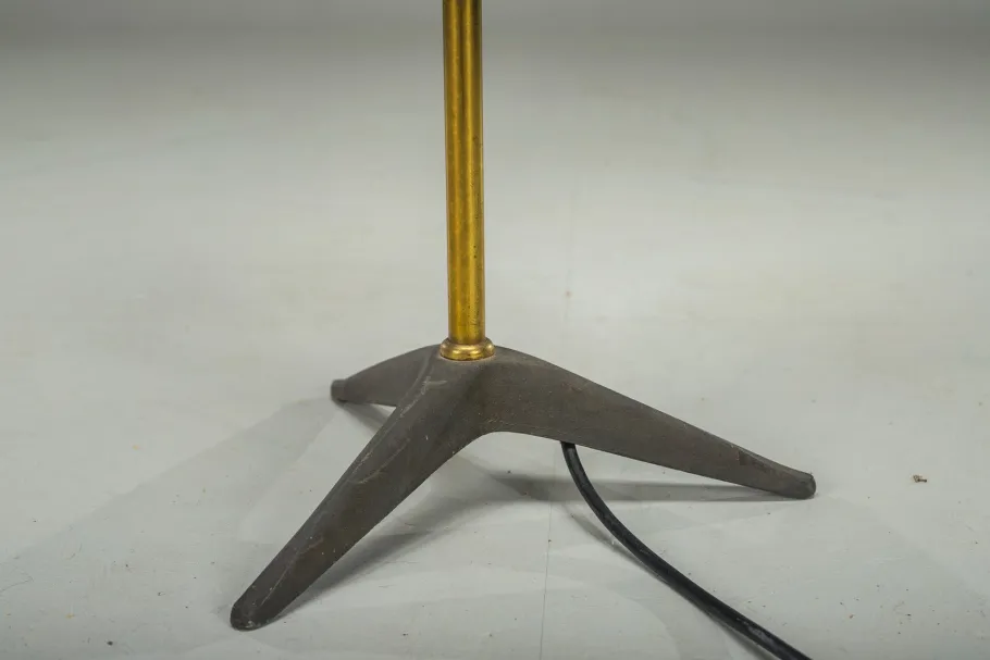 New Pamono Vintage Floor Filigree Lamp with Fiberglass Shade, Germany, 1950s