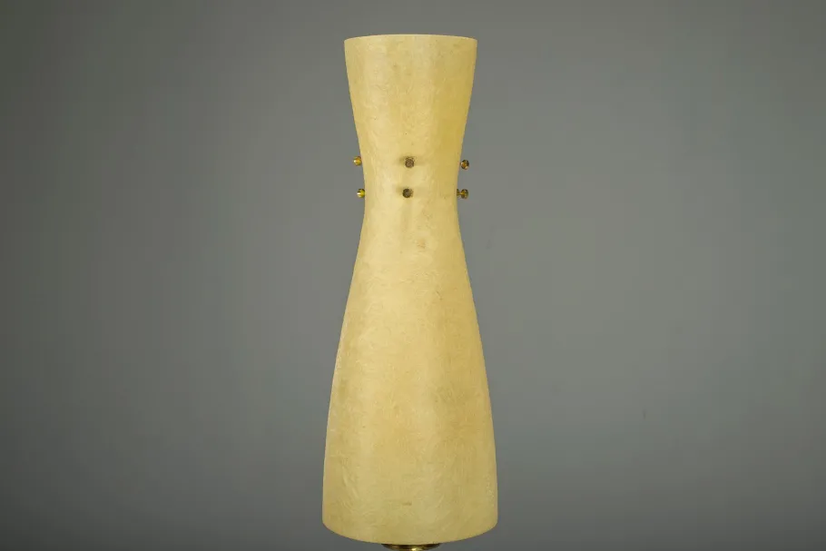 New Pamono Vintage Floor Filigree Lamp with Fiberglass Shade, Germany, 1950s