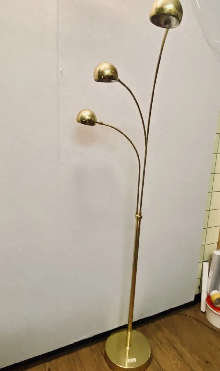Hot Pamono Vintage Floor Lamp in Brass from Honsel, 1970s