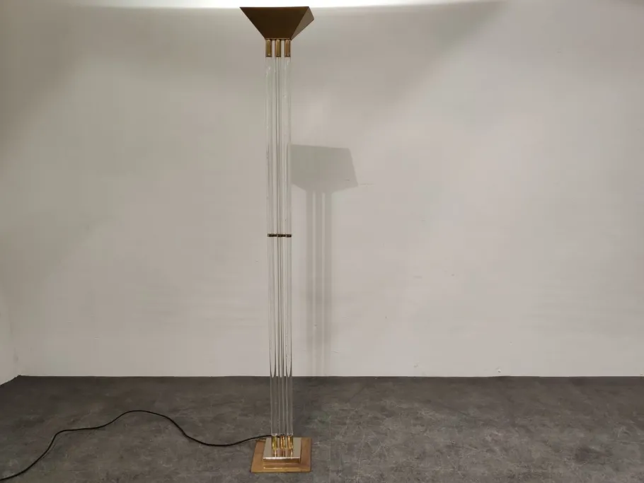 Hot Pamono Vintage Floor Lamp in Brass and Acrylic Glass from Belgo Chrom, 1970s