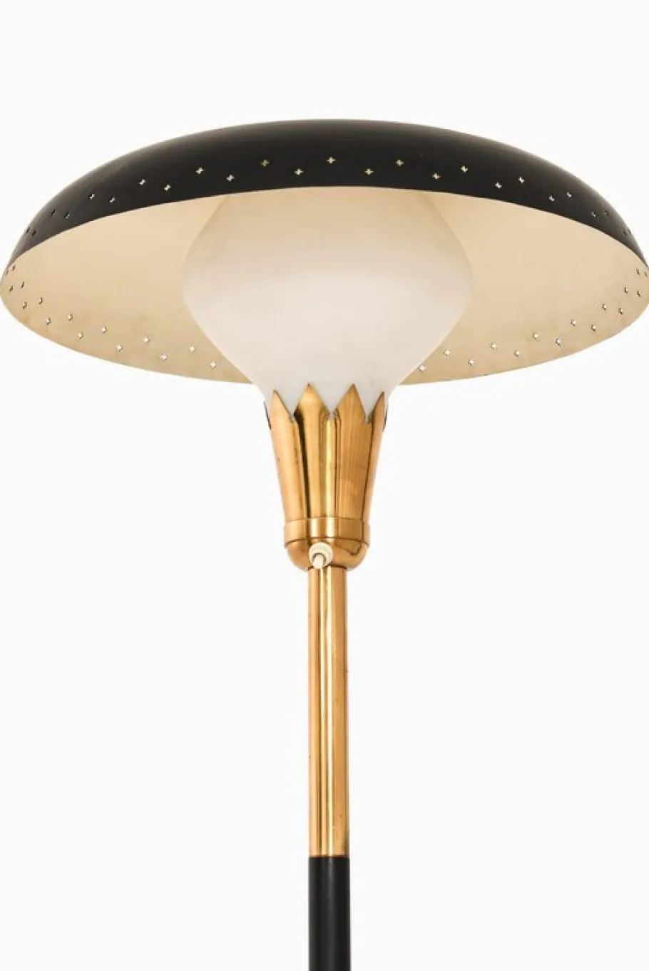 Best Pamono Vintage Floor Lamp in Opaline Glass and Lacquered Metal, 1950s