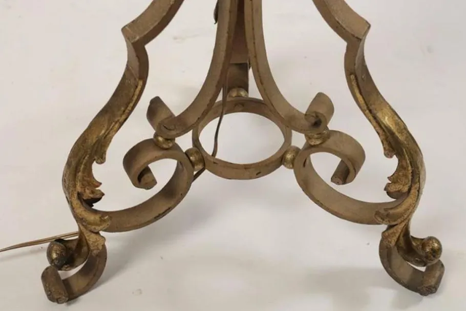 Online Pamono Vintage Floor Lamp in Wrought Iron with Gilded Accents